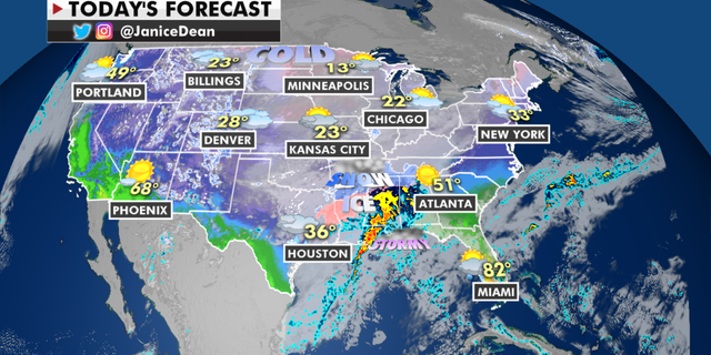 The national forecast for Wednesday 17 February (Fox News)