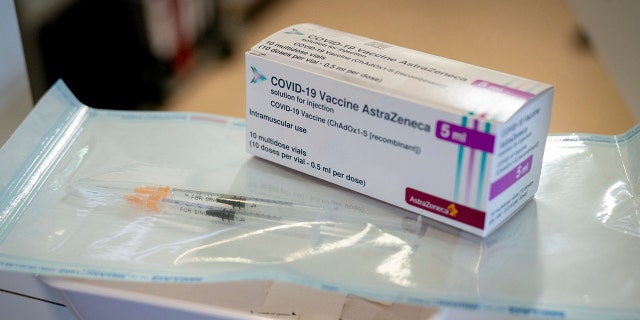 Syringes and a package with the vaccine from AstraZeneca are ready and waiting at the fourth vaccination center in Berlin at Tegel Airport, Germany, Wednesday, Feb.10, 2021.