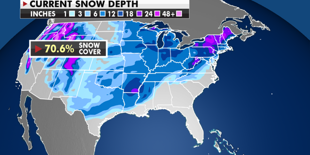 Current snow depth totals around the U.S. (폭스 뉴스)