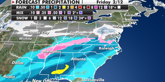 Expected precipitation totals through Friday. (Fox News)