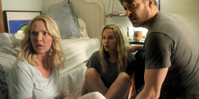 Heigl, Iseman, and Connick, Jr. in a scene from 'Fear of Rain.'