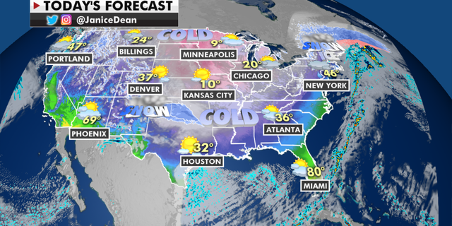 The national forecast for Tuesday, Feb. 16. (Fox News)