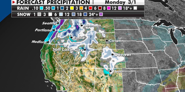 Expected precipitation totals for the Pacific Northwest in the days ahead. (Fox News)