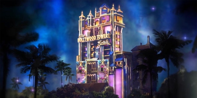 An artist rendering gives an overview of the "new special touches come to life" at the Hollywood Tower hotel.