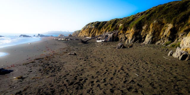 The brown sands of Moonstone Beach are filled with precious and semi-precious stones, including jade and moonstones.  (iStock)