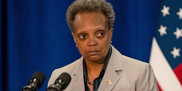 Chicago Mayor Lori Lightfoot speaks at City Hall on April 8, 2020, during the coronavirus pandemic. (Brian Cassella/Chicago Tribune/Tribune News Service via Getty Images)