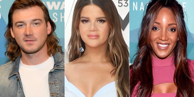 Maren Morris (middle) and Mickey Guyton (right) were two of several country artists who spoke out against Morgan Wallen (left) on Wednesday.