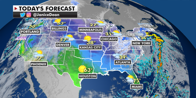 The national forecast for Monday, Feb. 1. (Fox News)