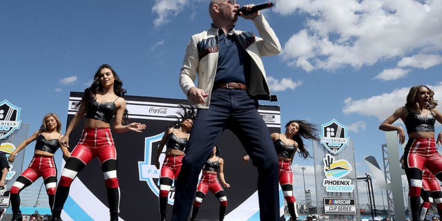 Pitbull performed before the NASCAR Cup Series FanShield 500 at Phoenix Raceway last March.