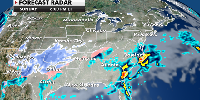 Expected radar conditions for Sunday. (Fox News)
