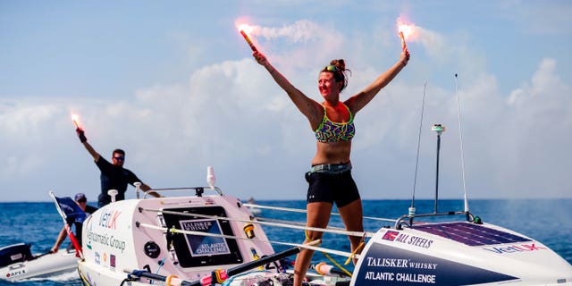 The athlete found success by rowing and sleeping in two-hour stints on her 21-foot rowboat named Argo.