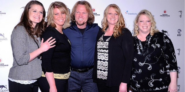 From left: Robyn Brown, Meri Brown, Kody Brown, Christine Brown and Janelle Brown from 'Sister Wives.' Meri Brown has been married to Kody Brown since 1990.