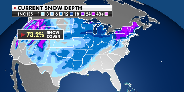Current snow depth total.  (Fox News)