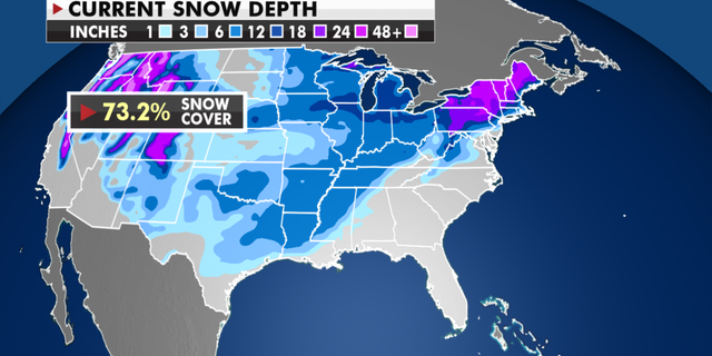 Current snow depth total.  (Fox News)