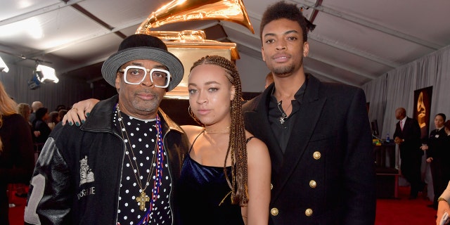 Director Spike Lee and his children Satchel Lee and Jackson Lee.