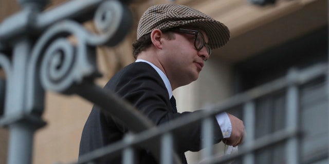 Simon Bowes-Lyon, the Earl of Strathmore, arrives at Dundee Sheriff Court ahead of sentencing, in Dundee, Scotland, Tuesday, Feb. 23.