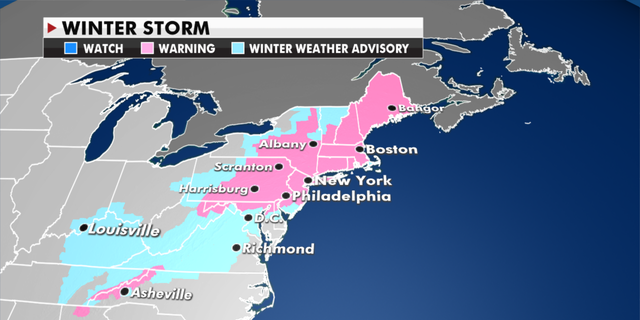 Winter weather advisories currently in effect. (Fox News)