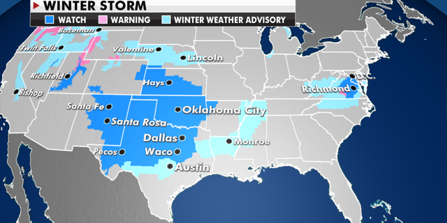 Winter weather advisories in effect. (Fox News)