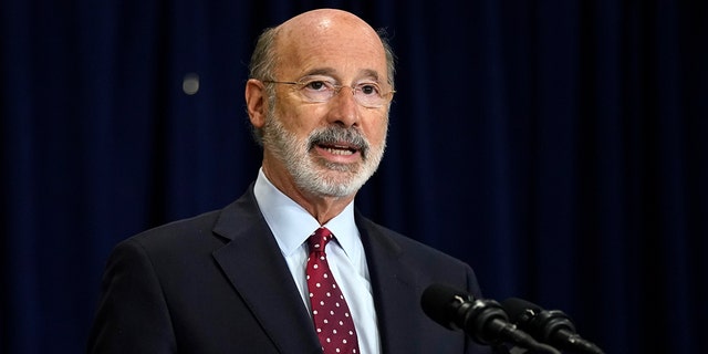 FILE - In this Nov. 4, 2020, file photo, Pennsylvania Gov. Tom Wolf speaks during a news conference in Harrisburg, Pa., regarding the counting of ballots in the 2020 general election. (AP Photo/Julio Cortez, File)
