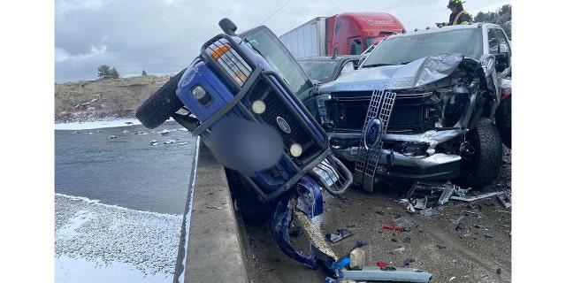 At least one person fell off the Yellowstone River Bridge, according to the Billings Gazette.