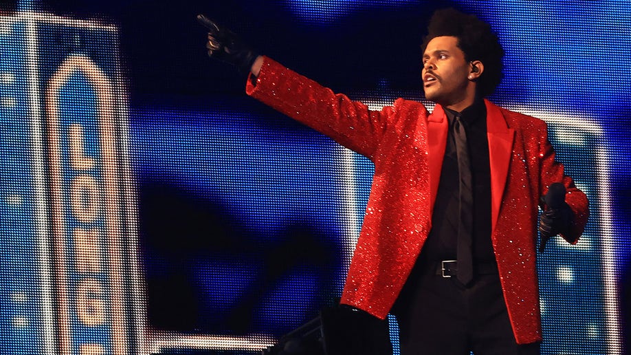 The Weeknd performs during the Super Bowl Halftime Show