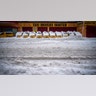 Parked taxis are covered with snow during a snowstorm, Monday, Feb. 1, 2021, in Brooklyn, New York. (AP Photo/Wong Maye-E)