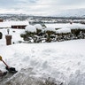 Bob Denny, 73, of Lewiston, shovels off snow from his driveway on the morning of Monday, Feb. 15, 2021, in Lewiston, Idaho. About five inches of snow fell overnight in the Lewiston-Clarkston Valley with more expected throughout Monday and Tuesday.