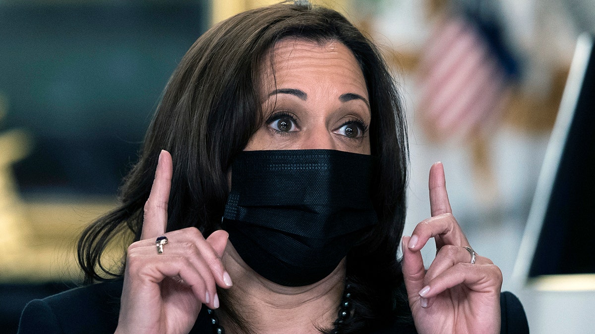 Kamala Harris wearing a mask