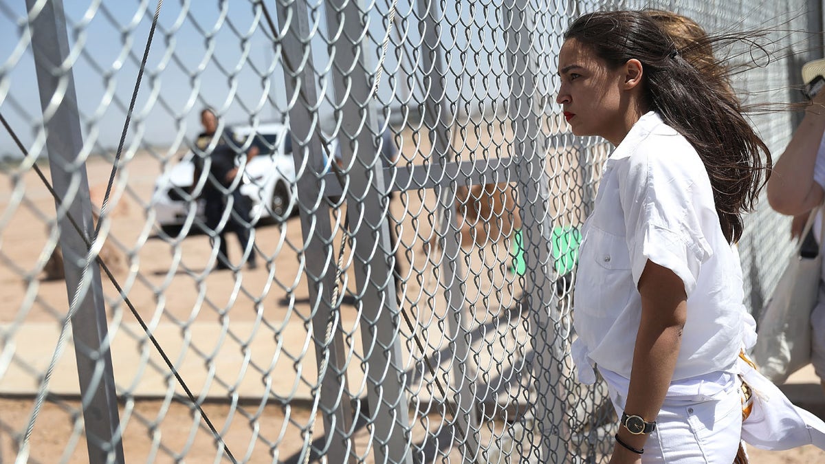 Rep. Alexandria Ocasio-Cortez, D-N.Y., feels calling the influx of migrants along the southern border a "surge" pushes White supremacy. (Photo by Joe Raedle/Getty Images)