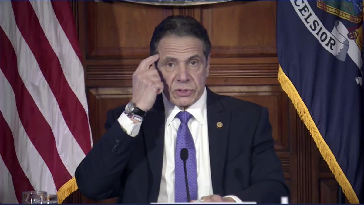 In this image taken from video from the Office of the N.Y. Governor, New York Gov. Andrew Cuomo speaks during a news conference, Wednesday, March 3, 2021, in Albany, N.Y. Besieged by sexual harassment allegations, a somber Cuomo apologized Wednesday, saying he "learned an important lesson" about his own behavior around women, but he said he intended to remain in office. (Office of the NY Governor via AP)