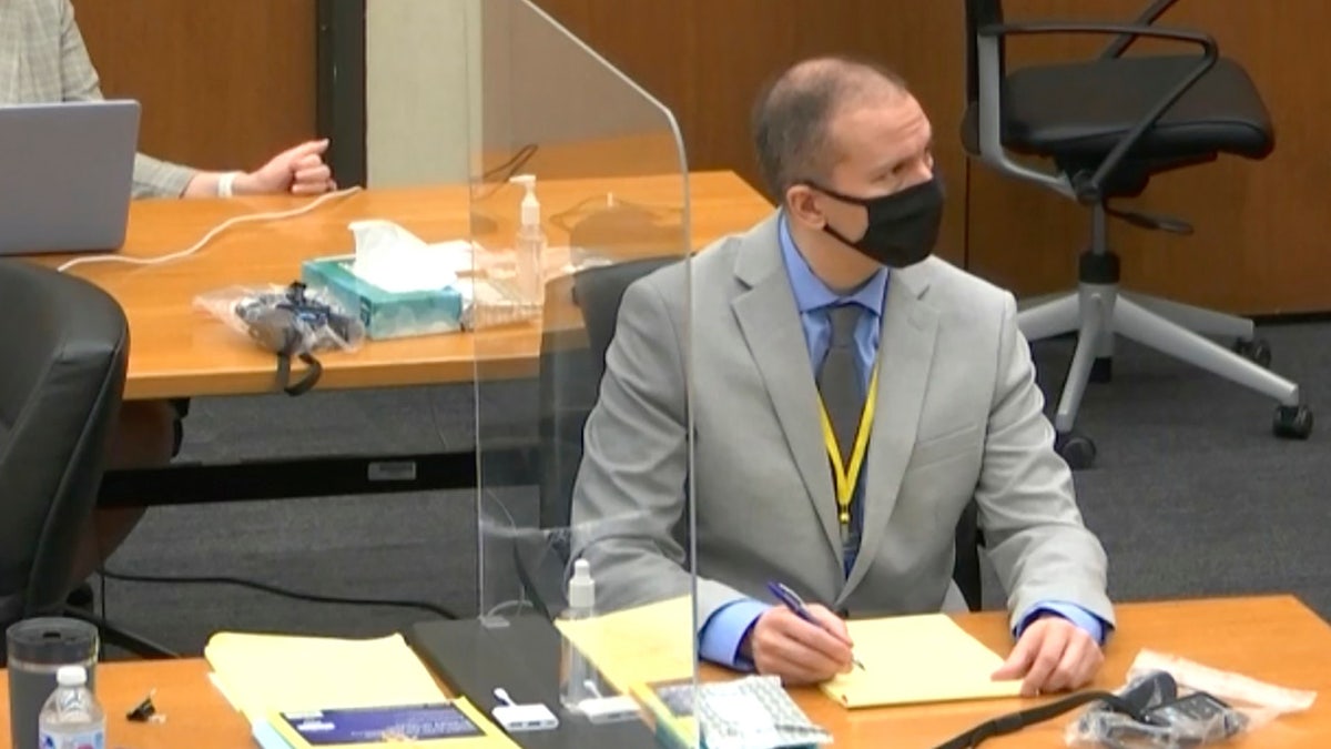 In this image from video, defendant and former Minneapolis police officer Derek Chauvin, right, listens as Hennepin County Judge Peter Cahill presides over pretrial motions before jury selection Tuesday, March 9, 2021 at the Hennepin County Courthouse in Minneapolis. Chauvin is charged in the May 25, 2020 death of George Floyd. (Court TV, via AP, Pool)