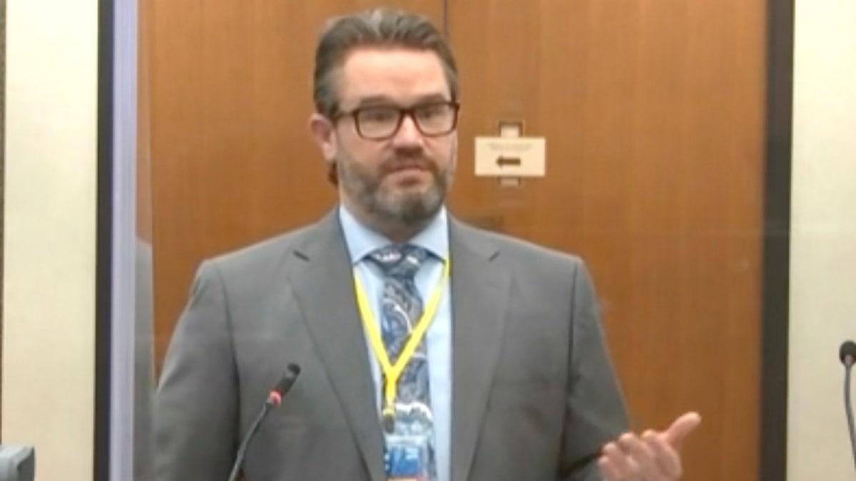 In this image from video, defense attorney Eric Nelson speaks as Hennepin County Judge Peter Cahill presides over pretrial motions before jury selection in the trial of former Minneapolis police officer Derek Chauvin on Tuesday, March 9, 2021 at the Hennepin County Courthouse in Minneapolis. Chauvin is charged in the May 25, 2020 death of George Floyd. (Court TV, via AP, Pool)