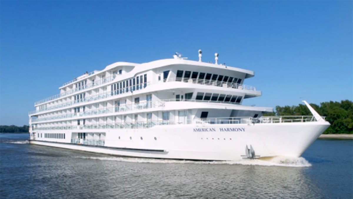 American Cruise Lines' modern riverboat American Harmony, pictured.
