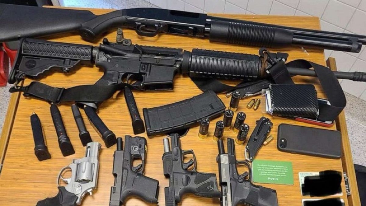 Atlanta police confiscated several weapons found on a man in a grocery store. A man alerted store staff members about someone with weapons in a restroom. 