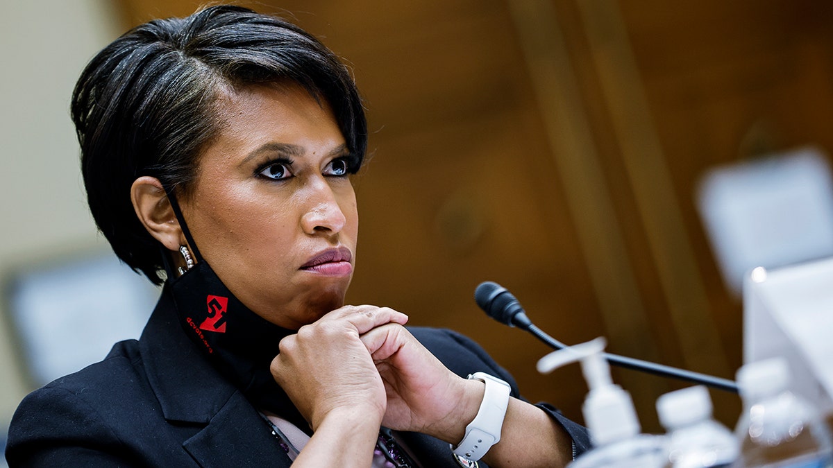 Washington, D.C., Mayor Muriel Bowser testifies before a House Oversight and Reform Committee hearing on the District of Columbia statehood bill, Monday, March 22, 2021 on Capitol Hill in Washington. (Carlos Barria/Pool via AP)