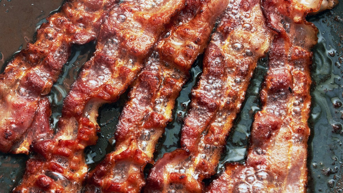 Grilled bacon strips