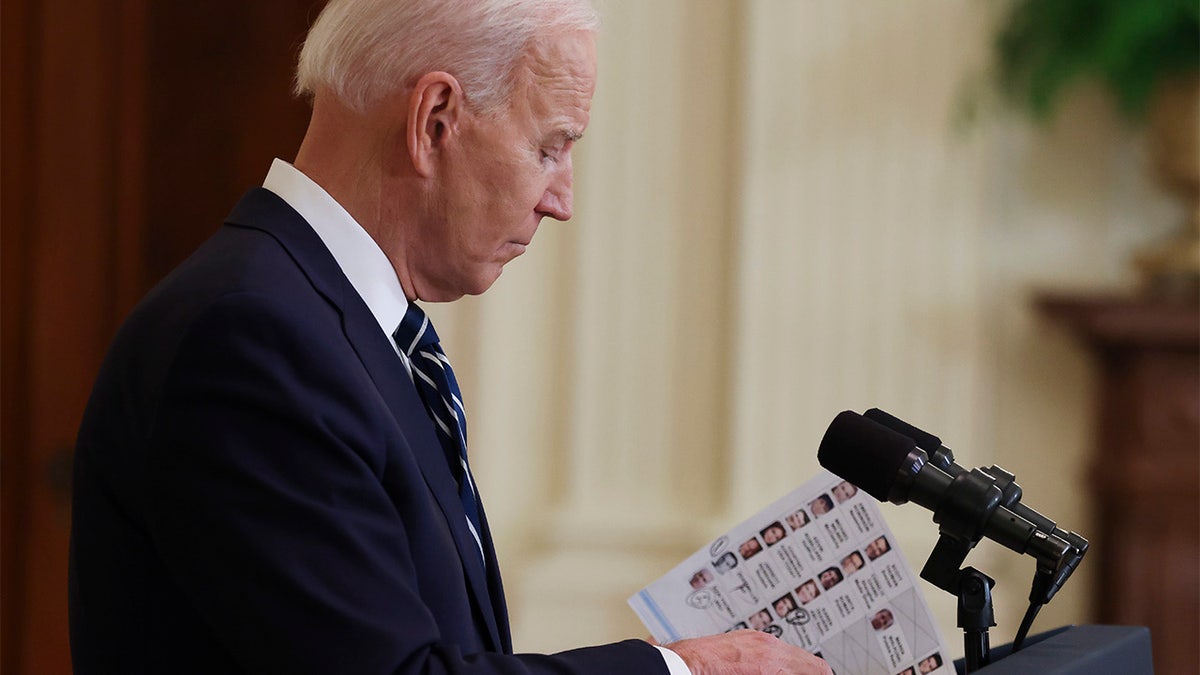 Photos Show Biden 'cheat Sheets' During First Formal Press Conference ...