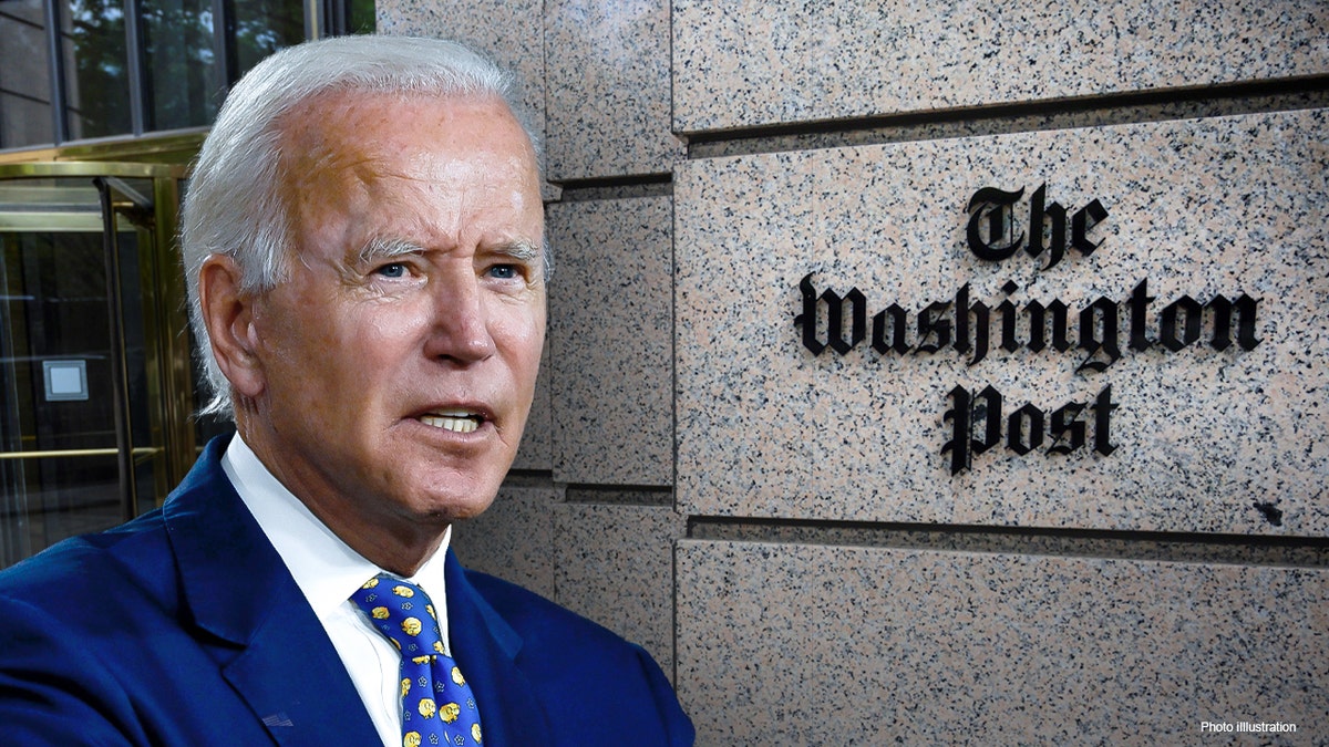 The Washington Post logo and President Biden