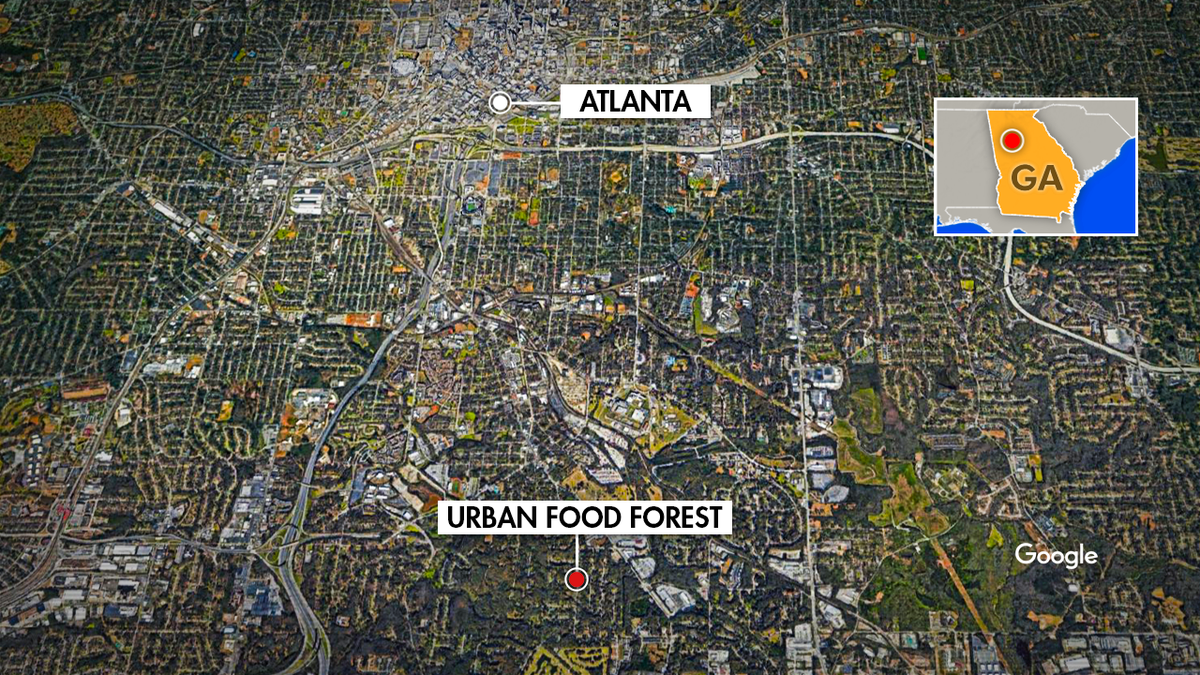 A map that shows that the Thomasville Heights and Browns Mill area is, just south of Atlanta. (Source/FNC Jayla Whitfield) 