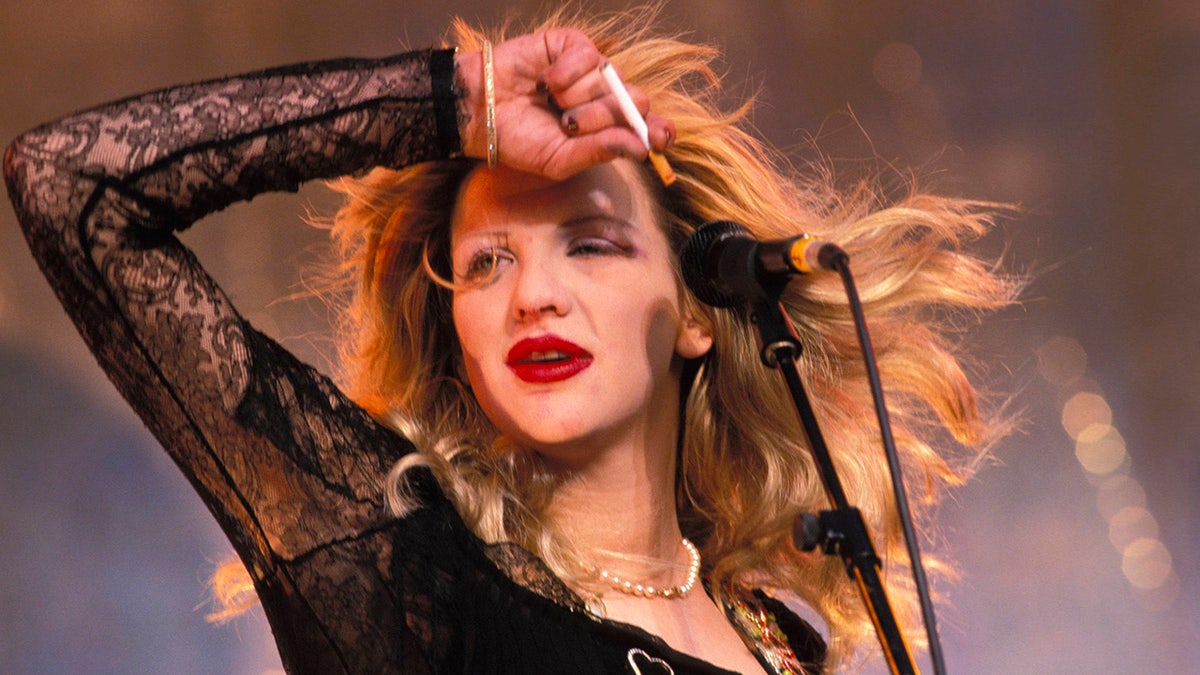Courtney Love has famously struggled with addiction throughout her life. (Photo by Mick Hutson/Redferns)
