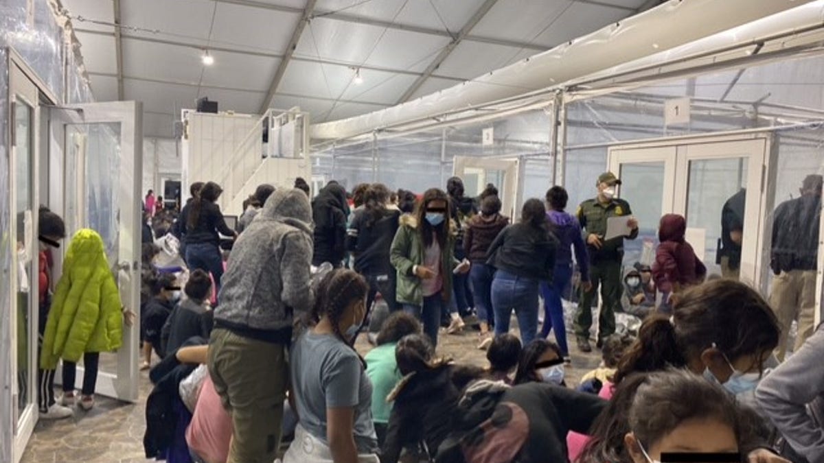 A photo of a CBP overflow facility for migrants in Donna, Texas. (Office of Rep. Henry Cuellar, D-Texas)