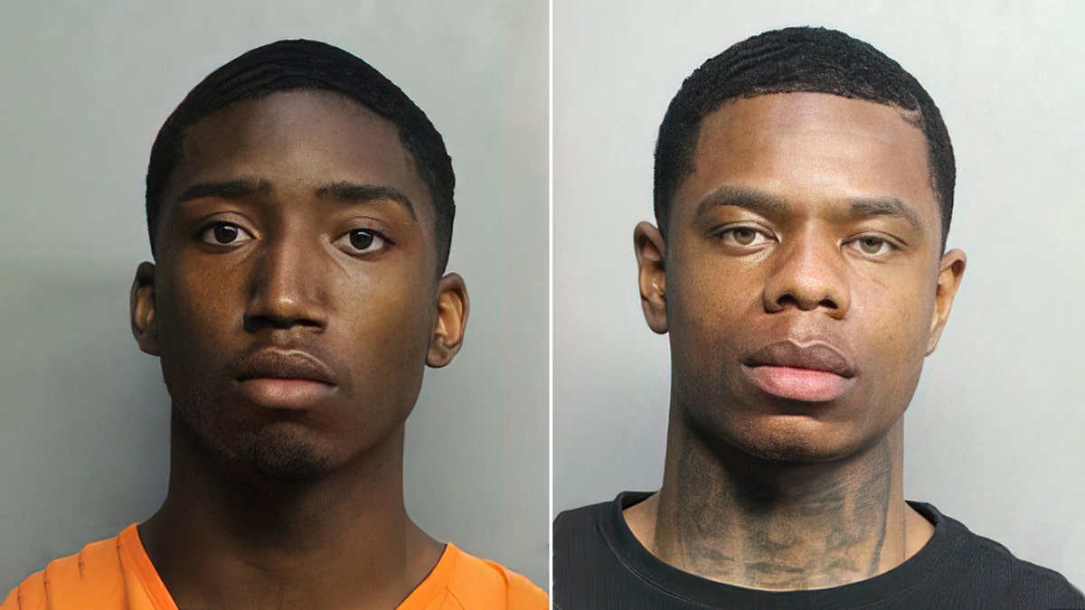 North Carolinians Evoire Collier, left, and Dorian Taylor are suspected of providing a "green pill" that led to the death of a Pennsylvania woman in her Miami Beach hotel room on March 18. Prosecutors are "investigating" possible homicide charges against them. 