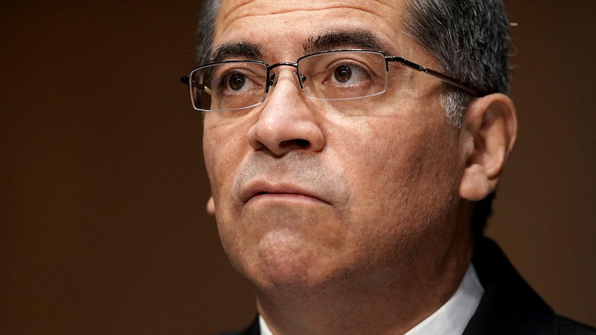Health and Human Services Secretary Xavier Becerra testifies during a Senate Finance Committee confirmation hearing in Washington, D.C., on Wednesday, Feb. 24, 2021. As attorney general of California, Becerra was one of the most prolific litigants against former President Trump.