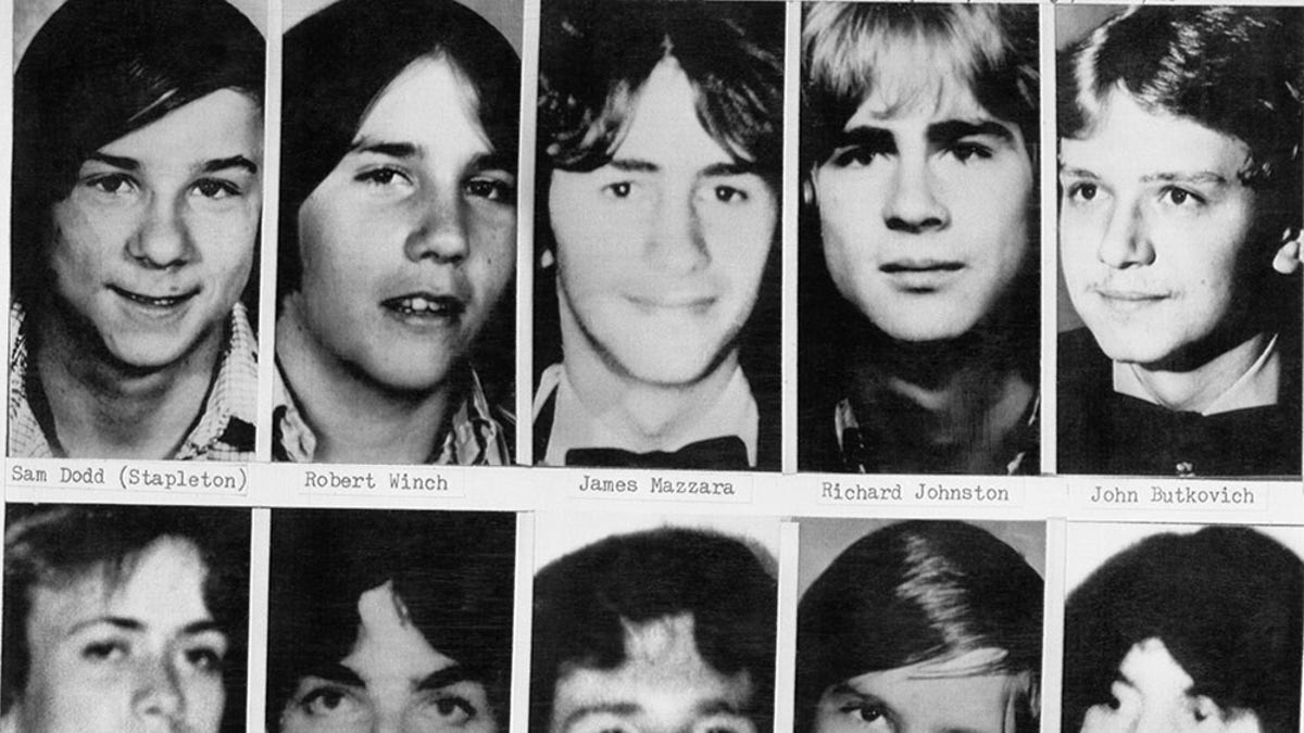 Shown are headshots of boys and young men whose bodies have been definitely identified as the victims of John Wayne Gacy. 