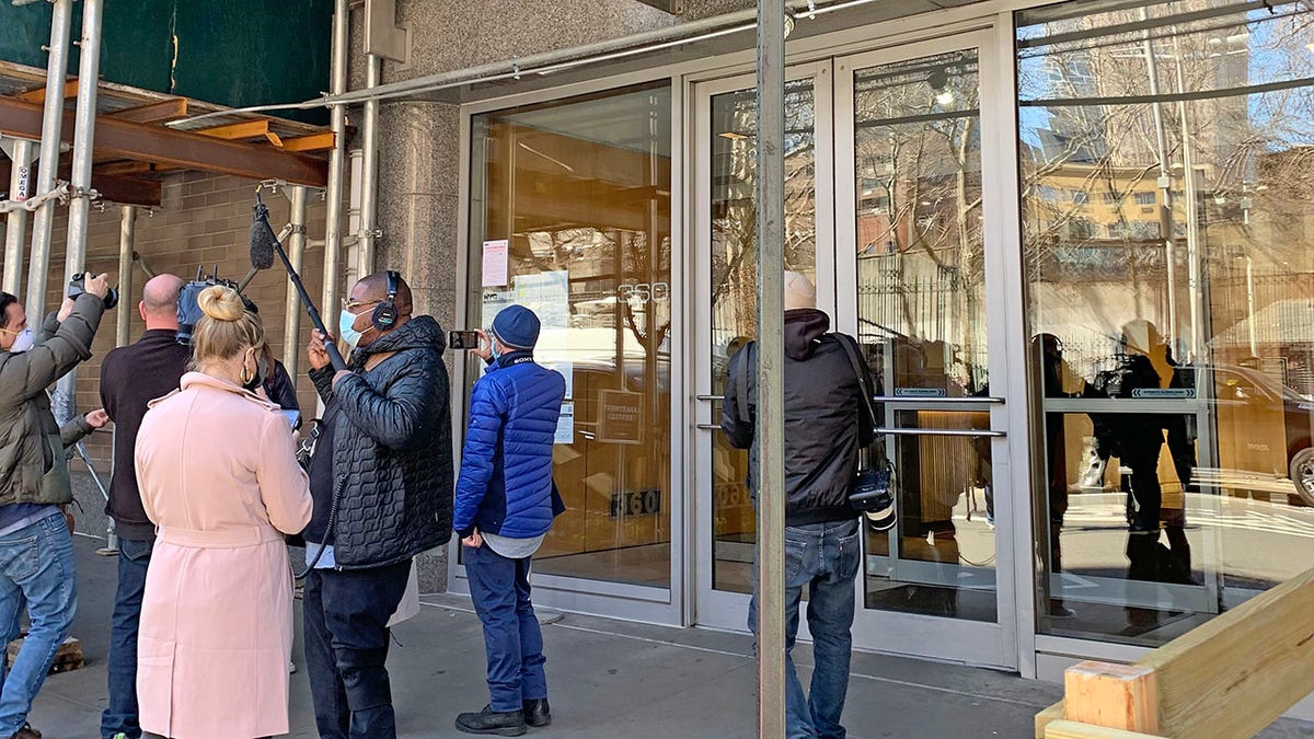 The scene the day after an Asian woman was attacked in New York City.