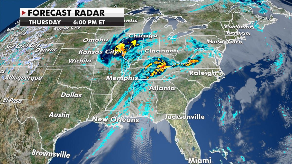 Hazardous weather is expected Thursday over the Mid-South and Tennessee River Valley (Fox News)