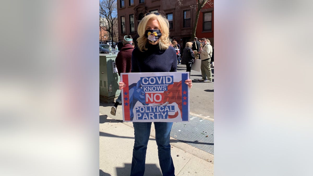 Janice Dean at the "We Care" Memorial Wall on March 21, 2021 in Brooklyn, N.Y.