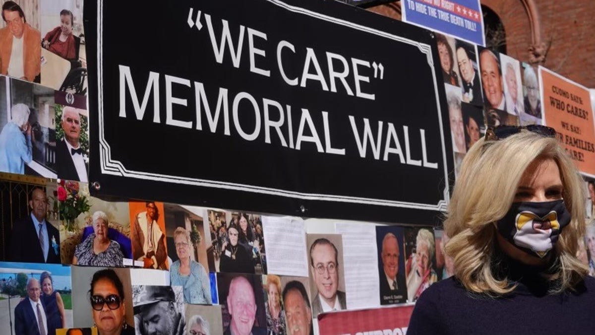 Janice Dean on March 21, 2021 in front of the We Care Memorial Wall in Brooklyn, N.Y.