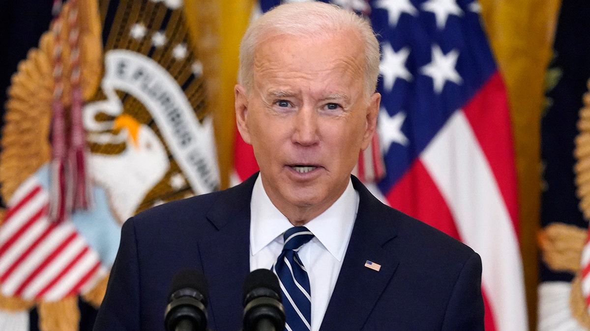 President Joe Biden made his first press conference on Thursday from the White House?