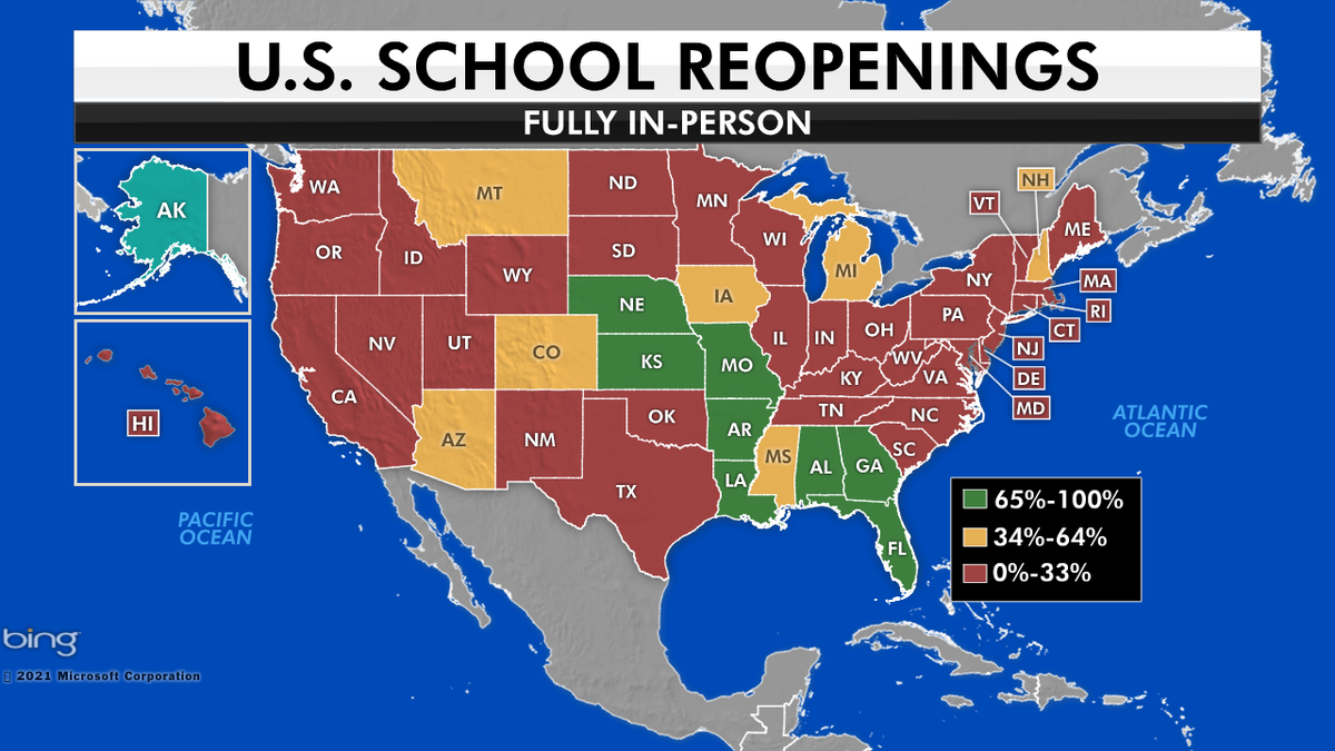 More in-person learning is happening in Florida compared to any other state in the U.S., the data shows. (Fox News)